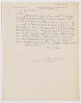 Letter to Arthur Thomson, 1904