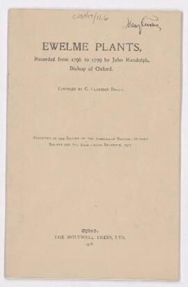 Pamphlet: "Ewelme Plants"