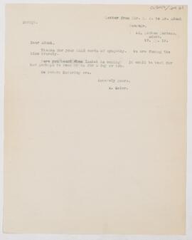 Letter to John George Adami, September 17, 1917