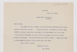 Letter to Henry Barton Jacobs, April 11, 1912