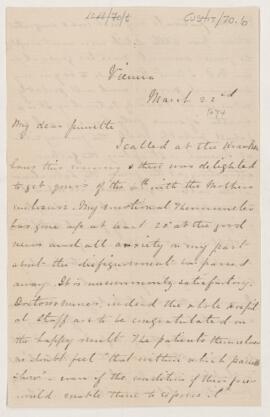 Letter to Jennette Osler, March 22, 1874