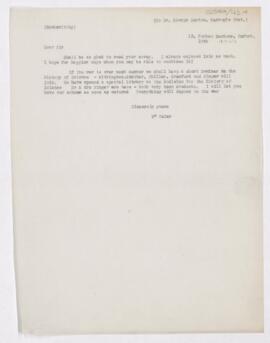 Letter to George Sarton, ( 10, ? 1917?)