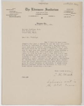 Letter to Harvey Cushing, November 24, 1925