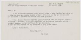 Letter to William Sydney Thayer, April 15, 1914