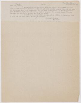 Letter to Maude E. Abbott, July 27, 1914