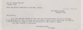 Letter to D. Fraser Harris, (December 9, 1912 ?)