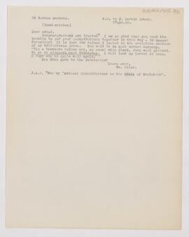 Letter to John George Adami, April 17, 1918