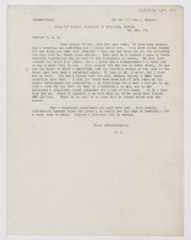 Letter to William Sydney Thayer, December 23, 1917