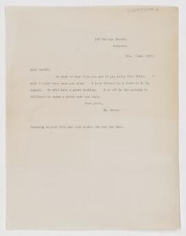 Letter to Charles Daniel Parfitt, January 3, 1906