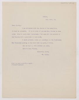 Letter to Henry Barton Jacobs, February 26, 1910