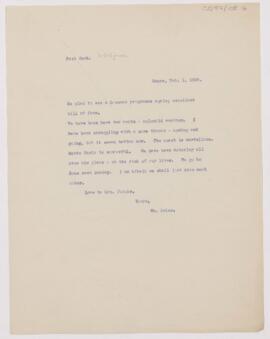 Letter to Henry Barton Jacobs, February 1, 1909