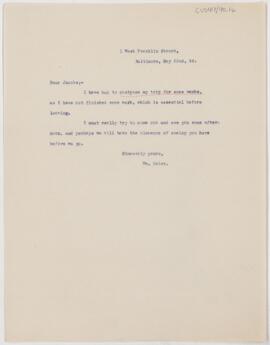 Letter to Henry Barton Jacobs, May 22, 1894