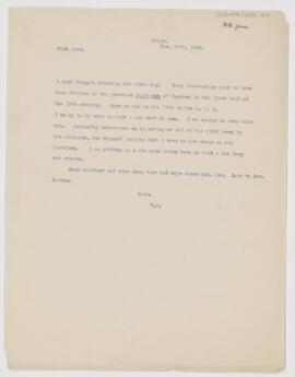 Letter to Henry Barton Jacobs, November 27, 1908