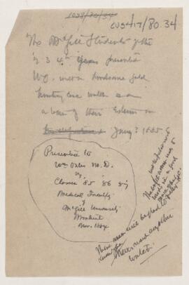 Cushing's notes, Osler at McGill, 1884-87