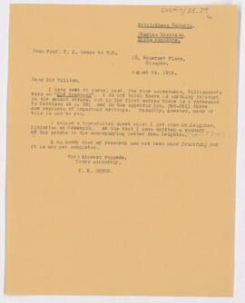 Letter to William Osler