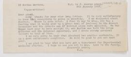 Letter to John George Adami, January 8, 1913