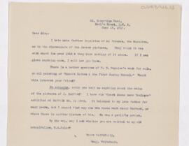 Letter to William Osler, June 15, 1917