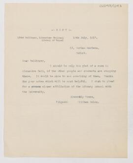 Letter to John Ballinger, July 10, 1917