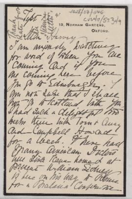 Letter to Harvey Cushing, September 12, 1925