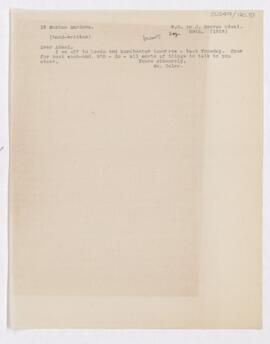 Letter to John George Adami, September 29, 1915