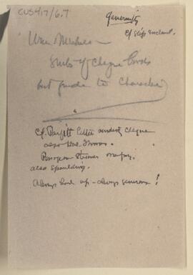 Cushing's notes,  on generosity