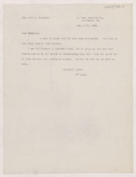 Letter to J.C. Hemmeter, January 11, 1904