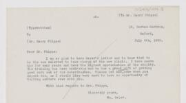 Letter to Henry Phipps, July 8, 1908