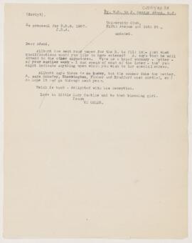 Letter to John George Adami, 1902