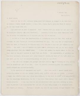 Letter to William Osler, March 1, 1900