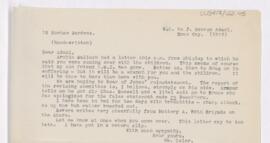 Letter to John George Adami, December 25, 1916