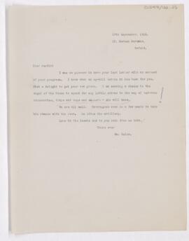 Letter to Charles Daniel Parfitt, September 19, 1916