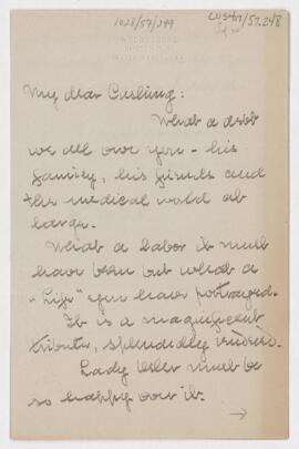 Letter to Harvey Cushing, July 20, 1925