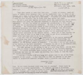 Letter to Henri Amédée Lafleur, January 12, 1893