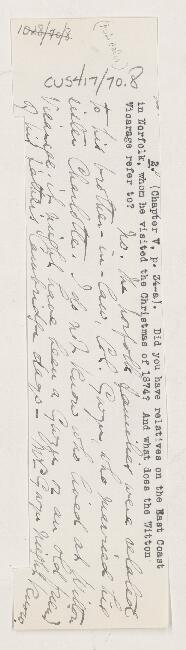 Letter to Jennette Osler, 1874