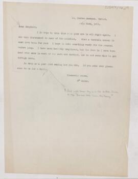 Letter to Andrew Macphail, July 24, 1911