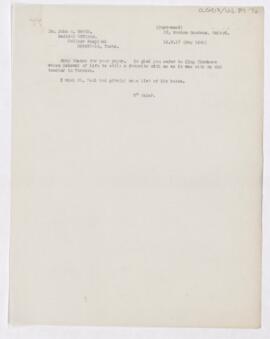 Letter to John R. Keith, May 16, 1917