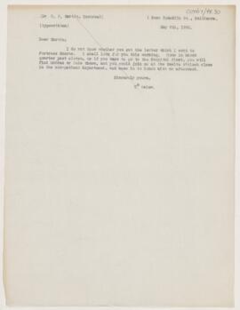 Letter to Charles Ferdinand Martin, May 8, 1902