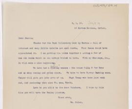 Letter to Henry Barton Jacobs, January 8, 1919