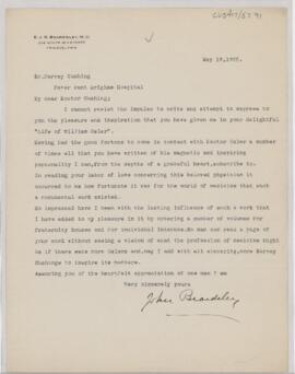 Letter to Harvey Cushing, May 10, 1925