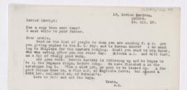 Letter to Thomas Archibald Malloch, March 14, 1917