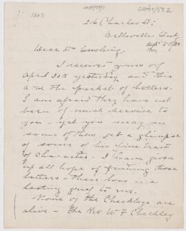 Letter to Harvey Cushing, May 5, 1920