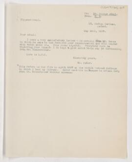 Letter to John George Adami, May 24, 1907