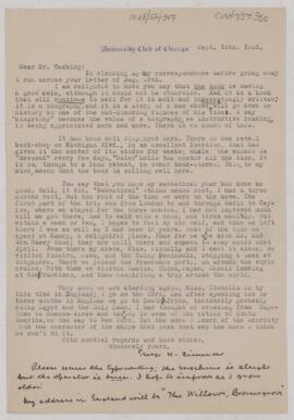 Letter to Harvey Cushing, September 12, 1925