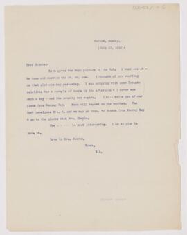 Letter to Henry Barton Jacobs, July 10, 1910