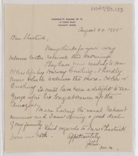Letter to Frederick Cheever Shattuck, August 24, 1925