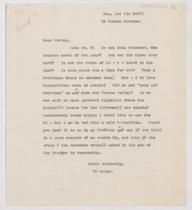 Letter to A.E. Cowley, December 1, 1910