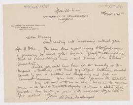 Letter to Harvey Cushing, August 10, 1925
