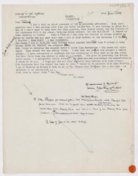 Letter to Harvey Cushing, August 29, 1903