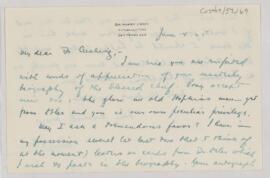 Letter to Harvey Cushing, June 4, 1925