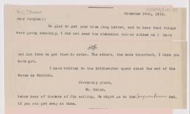 Letter to Campbell Palmer Howard, November 24, 1910